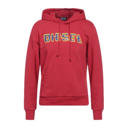 Men's Diesel Red Brushed Cotton Hoodie