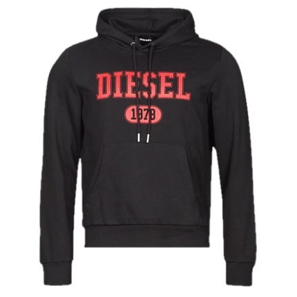 Diesel men's black varsity logo hoodie