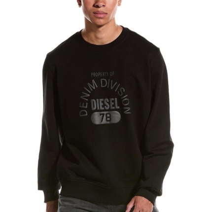 Diesel Brushed Cotton S-Ginn Logo E17 Crew-Neck Sweatshirt Black